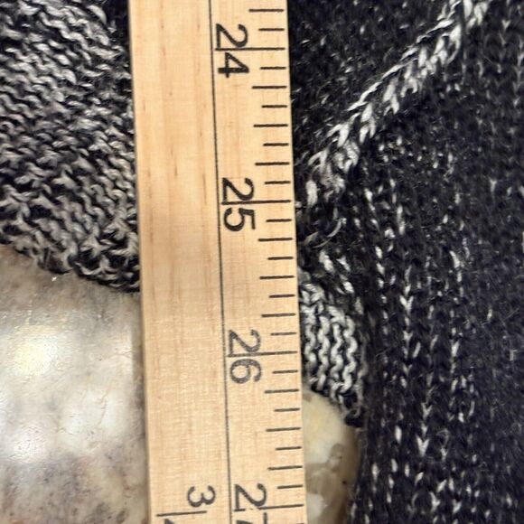 Cabi Shadow XL Patchwork Shawl Collar Chunky Knit Cardigan Sweater Black/White - Picture 9 of 15